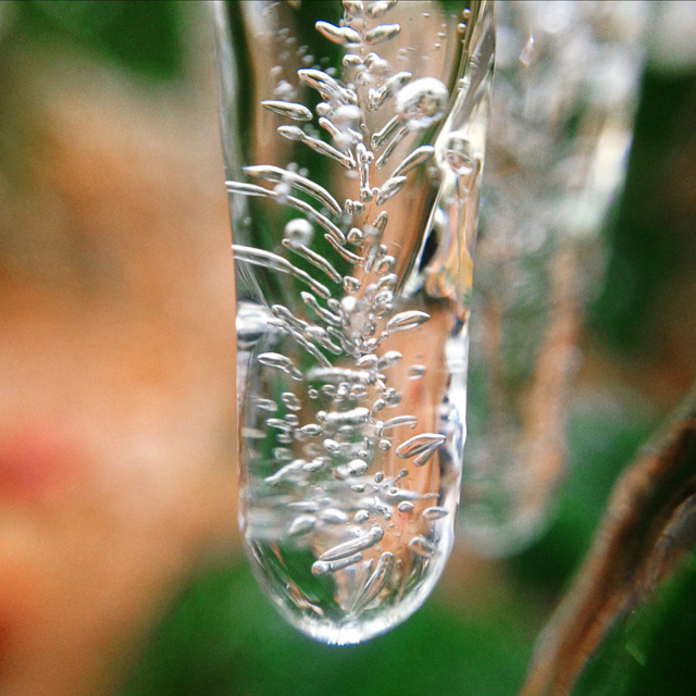 macro close up shot of icicle