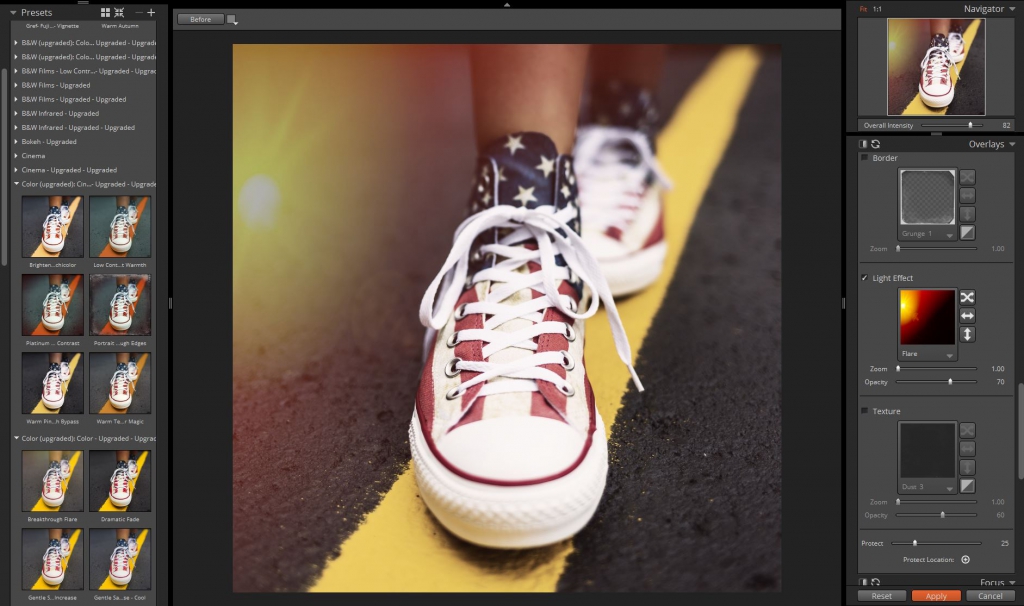 lens flare effects in Exposure X: Converse Flare Addition