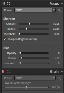 Image Retouching with Exposure -- focus panel