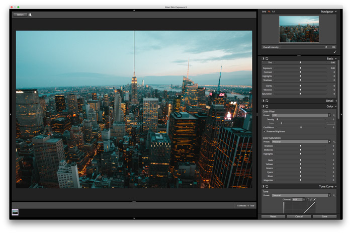 editing landscape photos with Exposure X