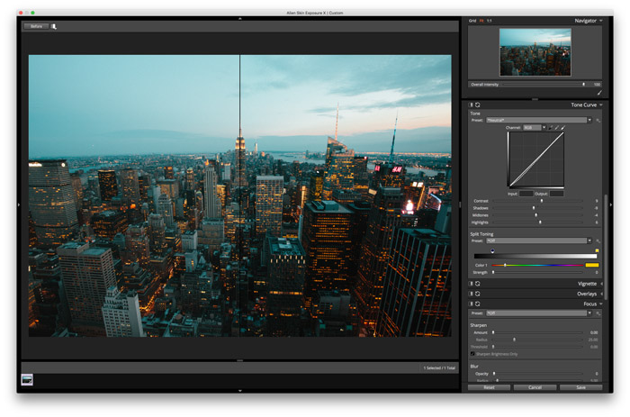 editing landscape photos with Exposure X