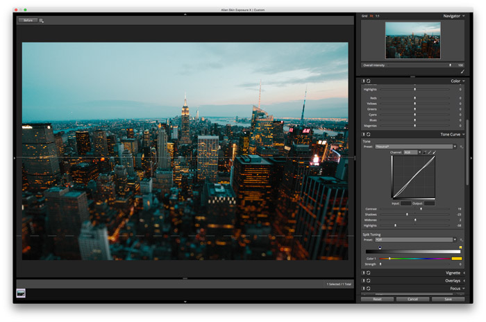 editing landscape photos with Exposure X